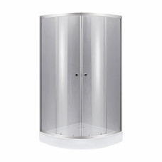 Lidz Набор: Душевая кабина Latwa SC90x90.SAT.LOW.DGR, полукруглая, стекло тонированное 4 мм + Душевой поддон Kapielka ST90x90x14