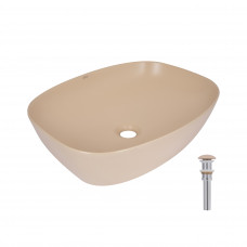 Раковина для ванной Раковина накладная Qtap Cardinal 500х380х140 мм, Beige, прямоугольная, с донным клапаном QTCAR188SB49825