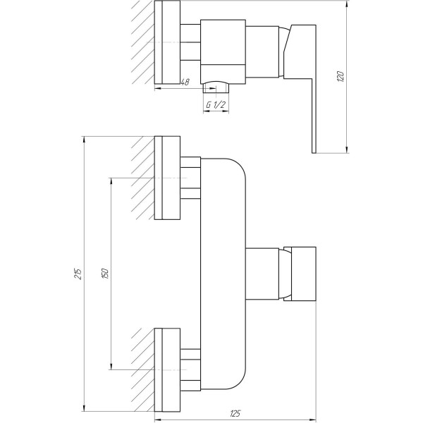 Смеситель для душа Globus Lux Milano GLM-0105N