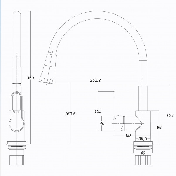 Змішувач для кухні Globus Lux Dolly GLD-0203LA-B01