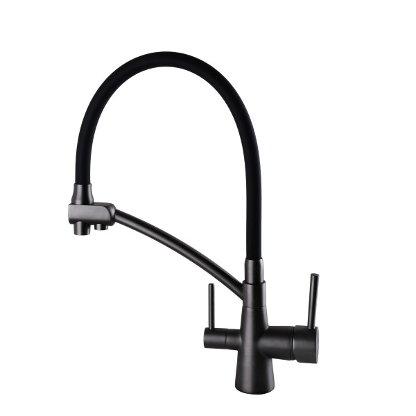 Смеситель для кухни под осмос Globus Lux LAZER GLLR-0700-11-GRAPHITE
