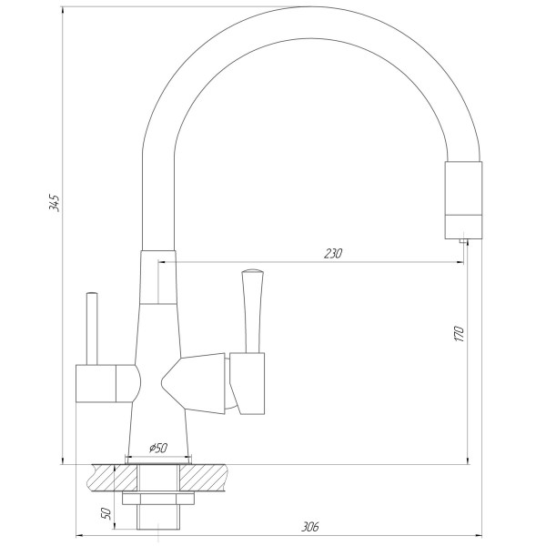 Смеситель для кухни под осмос Globus Lux LAZER GLLR-0903-00