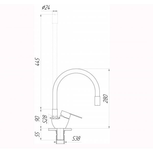 Смеситель для кухни Globus Lux MAIN SM-203SB
