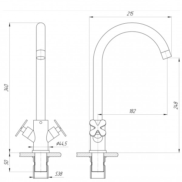 Смеситель для кухни Globus Lux DUKAT-8 SD8-203