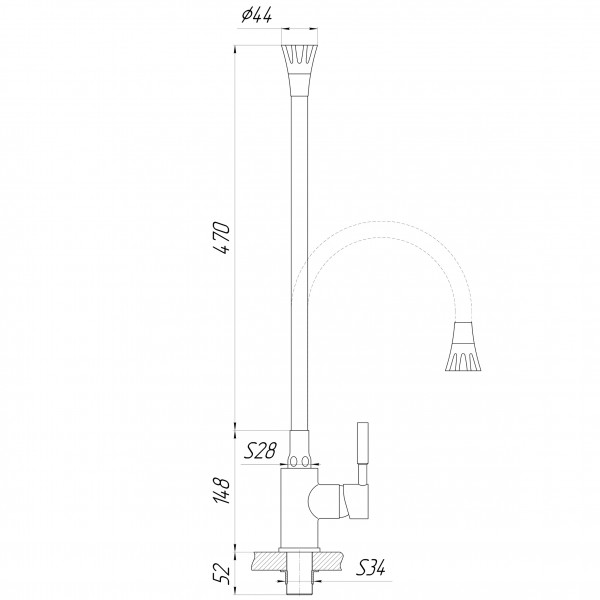 Смеситель для кухни Globus Lux Lazer GLLR-0203SA-G03