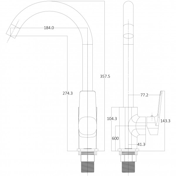 Смеситель для кухни Globus Lux BONN GLB-0203S