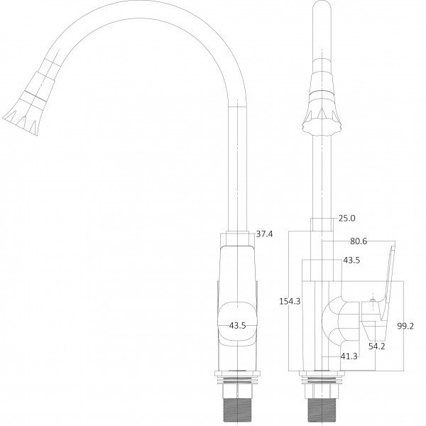 Смеситель для кухни Globus Lux BONN GLB-0203SA-GP-B01