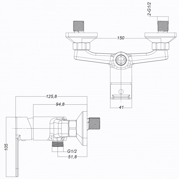 Смеситель для душа Globus Lux Dolly GLD-0105N