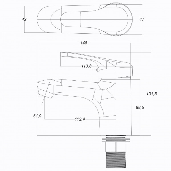 Смеситель для умывальника Globus Lux Solly GLSO-0401HL