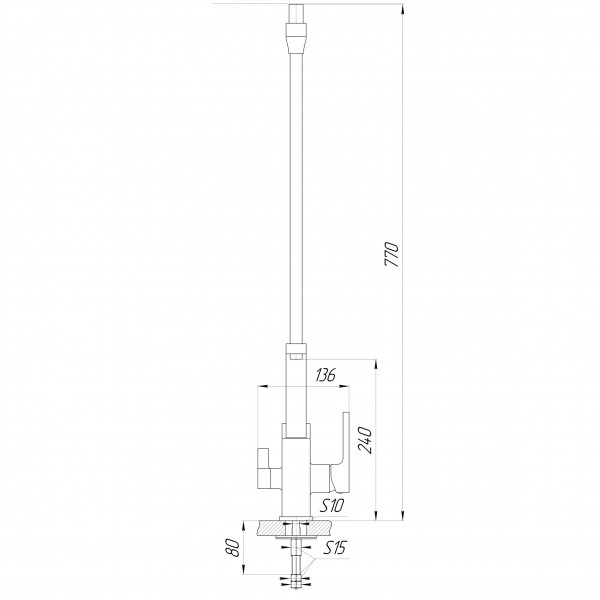 Смеситель для кухни под осмос Globus Lux PIANO GLPN-0900-10-BB
