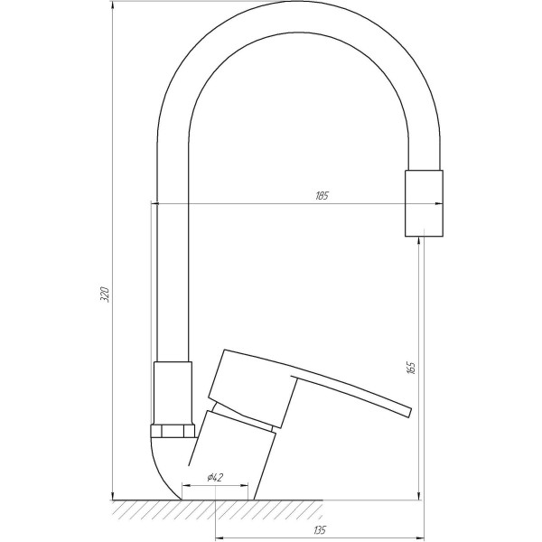Смеситель для кухни DOMINO SIRIUS DSV-203SLR-GRAY