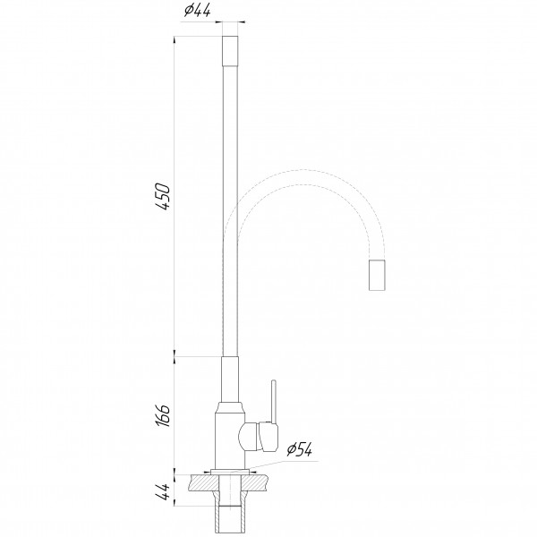 Смеситель для кухни DOMINO ELLIPSE DCC-203L-GRAY