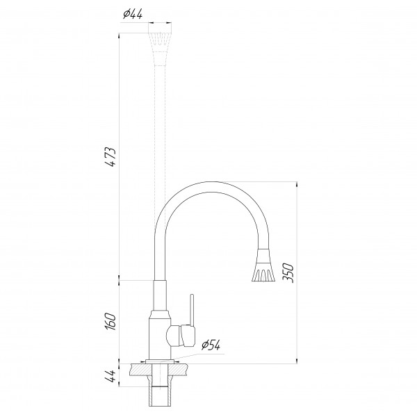 Смеситель для кухни Domino ELLIPSE DCC-203SA-K15