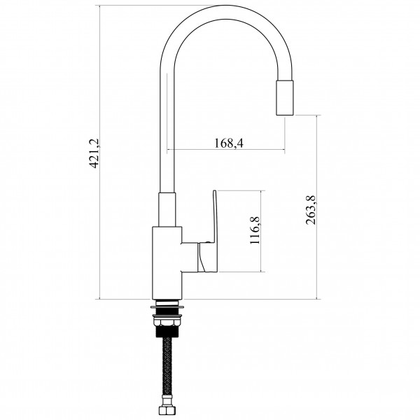 Смеситель для кухни DOMINO RONDO DND-203SR-SB