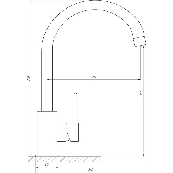 Смеситель для кухни TOPAZ BARTS TB 07403-H36-BL