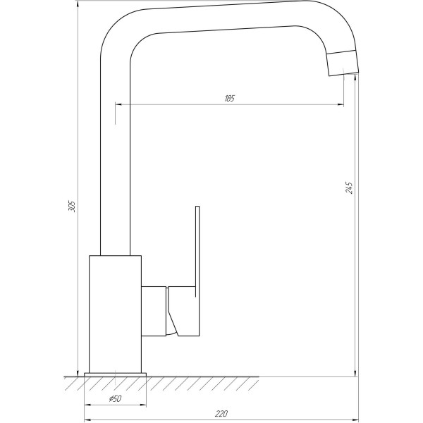 Смеситель для кухни TOPAZ BARTS TB 07423-H36-BL