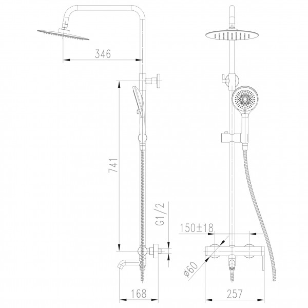 Душевая система TOPAZ LOFT TLF 32102-H75-C