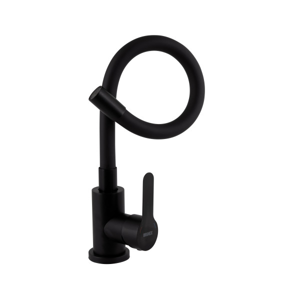 Змішувач для кухні Brinex Pure 015F3 з гнучким виливом   Black Matt BRIPUR015F3BLM