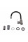 Смеситель для кухни Brinex Pure 015F3 с гибким изливом   Nickel/Black BRIPUR015F3NKB