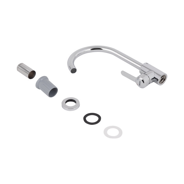 Змішувач для кухні U-образний Brinex Pure 015F U-образний  Chrome BRIPUR015FCRM