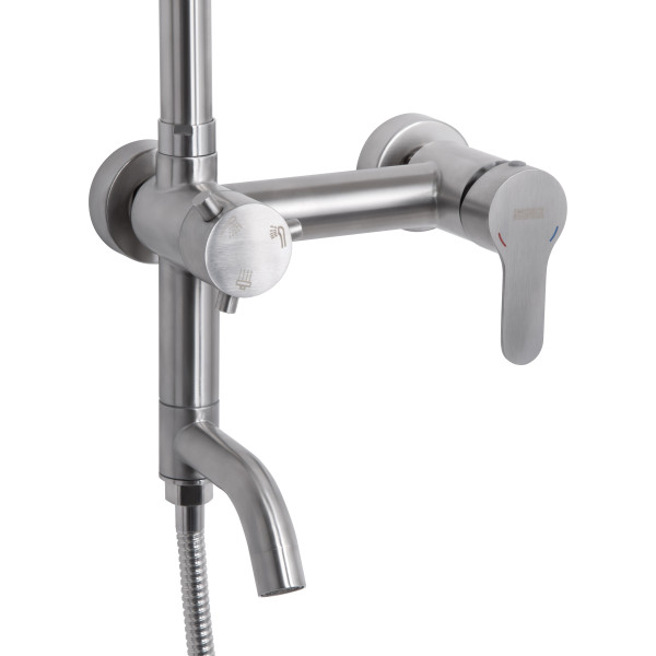 Душевая система универсальная Brinex Pure 1030 на 3 потребителя  Nickel BRIPUR1030NKL