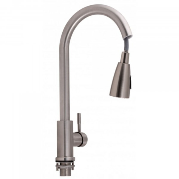 Смеситель для кухни Lidz Aria 015FL с выдвижным изливом (k35) LDARI015FLNKS34945 Nickel