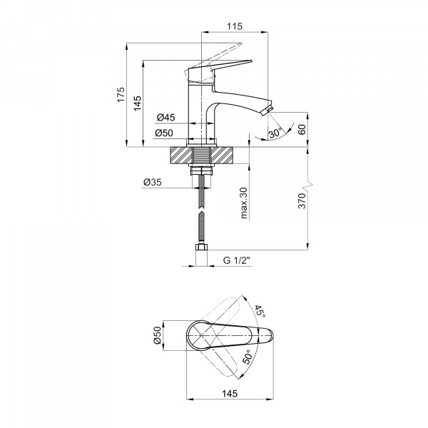 Смеситель для раковины Lidz Nicole 001F (k35) LDNIC001FCRM21880 Chrome