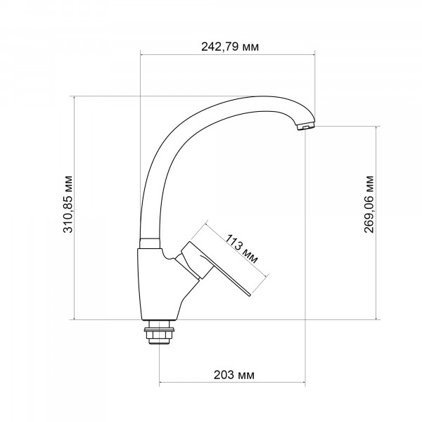Смеситель для кухни Lidz Tani 007F (k40) LDTAN007FCRM44970 Chrome