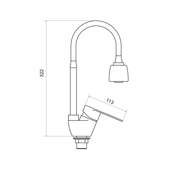 Смеситель для кухни Lidz Tani 008F4 с гибким изливом (k40) LDTAN008F4CRM44972 Chrome