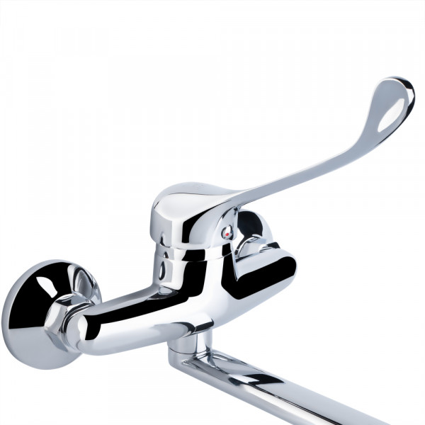 Смеситель для кухни локтевой Lidz Watt 009 настенный  (k35) LDWAT009CRM34862 Chrome
