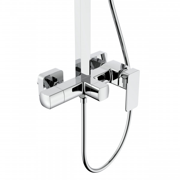 Душевая система для кабины Qtap Capricorn на три потребителя (с изливом) 53103KNC Chrome