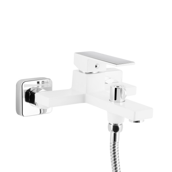 Смеситель для ванны Qtap Gemini (c душевым гарнитуром) QTGEM259CRW45683 Chrome/White