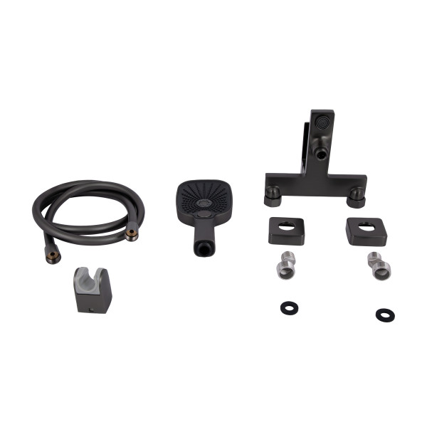 Смеситель для ванны Qtap Gemini (c душевым гарнитуром) QTGEM259GMB45684 Gunmetal Black PVD