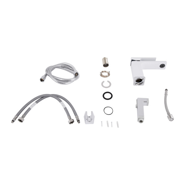 Смеситель для раковины Qtap Gemini (с гигиеническим душем) QTGEM272CRW45691 Chrome/White
