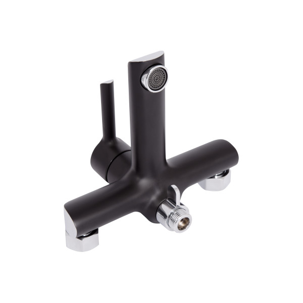 Смеситель для ванны Qtap Grand (c душевым гарнитуром) QTGRABCR006 Chrome/Black