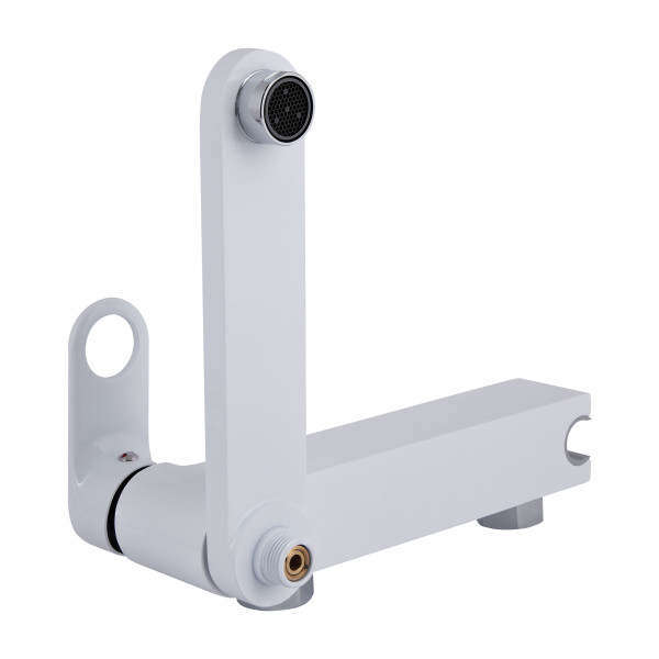 Смеситель для ванны Qtap Jay с поворотным изливом (c душевым гарнитуром) QTJAY260CRW45554 Chrome/White