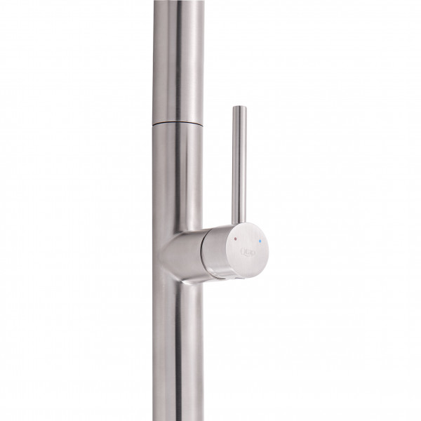 Смеситель для кухни Qtap Lenicka с выдвижным изливом QTLEN9138103UN Brushed Nickel PVD