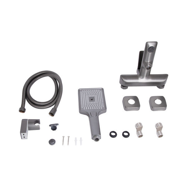 Смеситель для ванны Qtap Presto (c душевым гарнитуром) QTPRE259GRP45584 Graphite