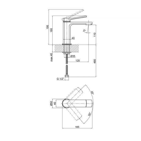 Смеситель для раковины Qtap Slavonice QTSLV1042103C Chrome
