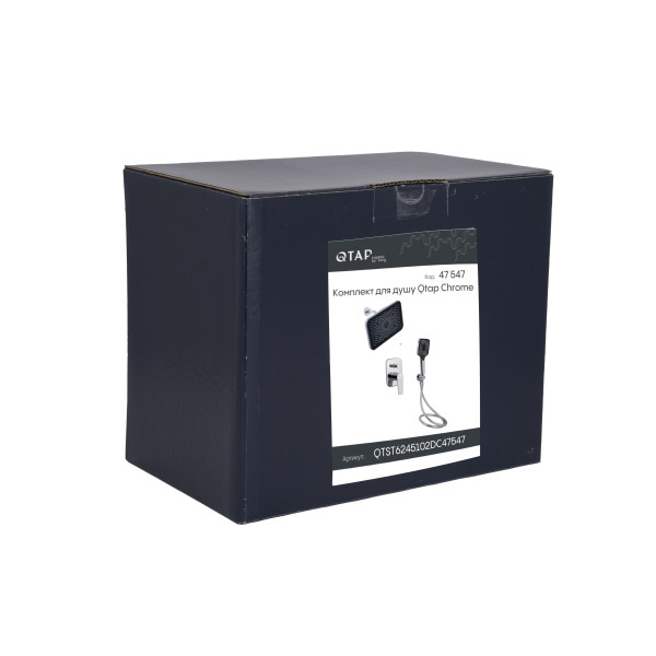 Комплект для душа Qtap Stenava Chrome: Смеситель QTST6245102DC + Лейки (QTRUC125CRM45954,QTHLA107CRM45784) + Шланг QTHADPVC200C + QTCRMBH130