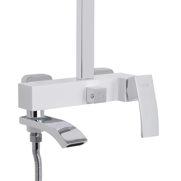 Душевая система универсальная Qtap Swan Cascada на три потребителя (с изливом) QTSWA111CRW45570 Chrome/White