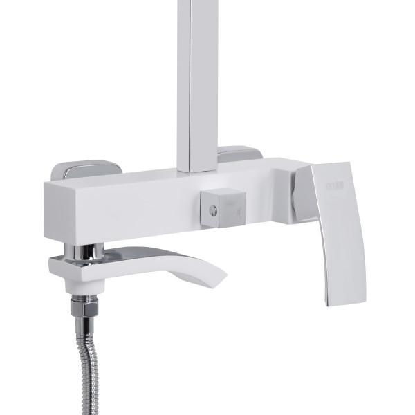 Душевая система универсальная Qtap Swan Cascada на три потребителя (с изливом) QTSWA111CRW45570 Chrome/White