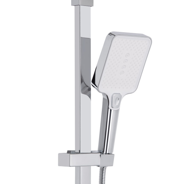 Душевая система универсальная Qtap Swan Cascada на три потребителя (с изливом) QTSWA111CRW45570 Chrome/White