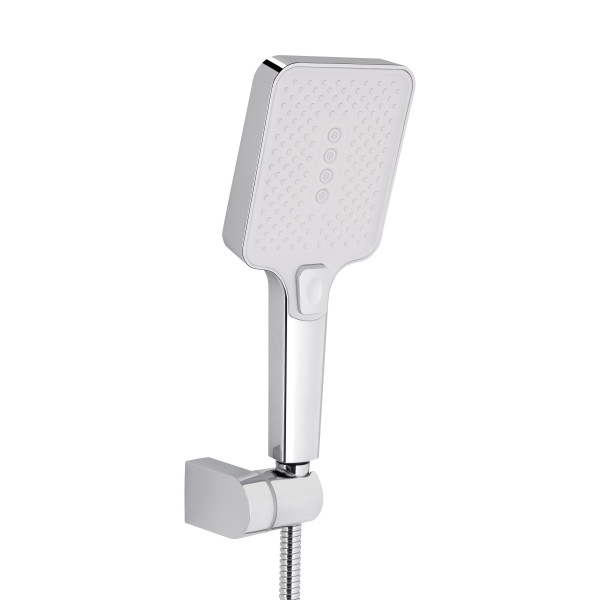 Змішувач для ванни Qtap Swan Cascada з поворотним виливом (з душовим гарнітуром) QTSWA260CRW45569 Chrome/White