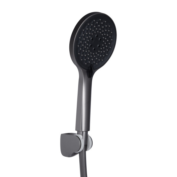 Смеситель для ванны Qtap Vlasta New (c душевым гарнитуром) QTVLA259GMB45643 Gunmetal Black PVD