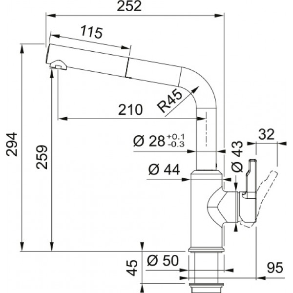 Змішувач для кухні Franke Urban Pull Out (115.0595.083)