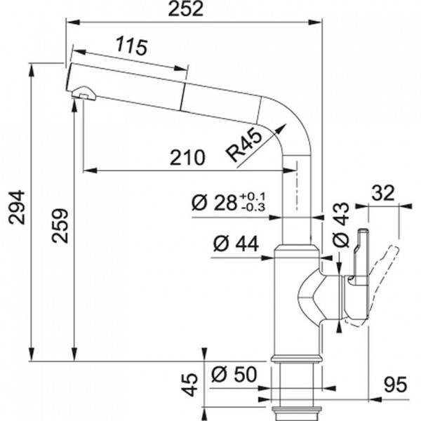 Смеситель для кухни Franke Urban Pull Out (115.0627.523)