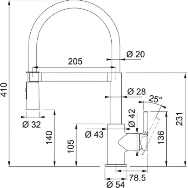 Смеситель для кухни Franke Lina L Shape (115.0725.838)