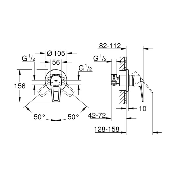 Смеситель скрытого монтажа для душа Grohe BauLoop New 29042001