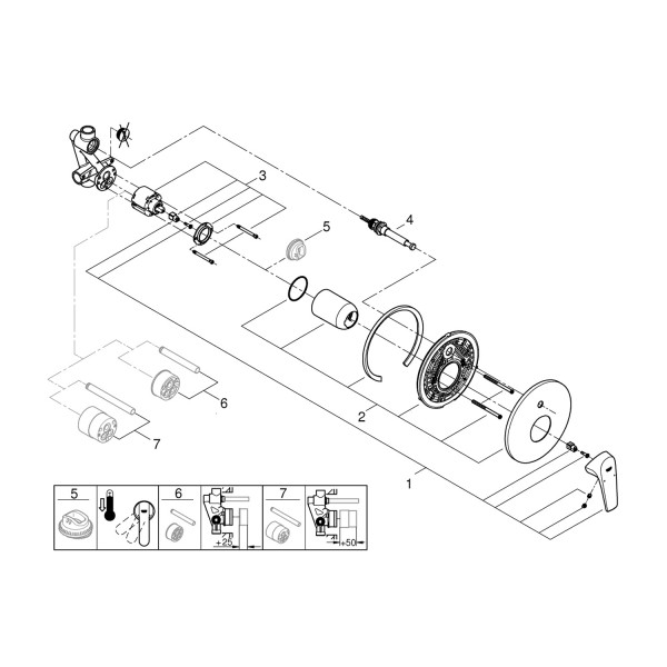 Смеситель скрытого монтажа для ванны Grohe Start Flow 29117000